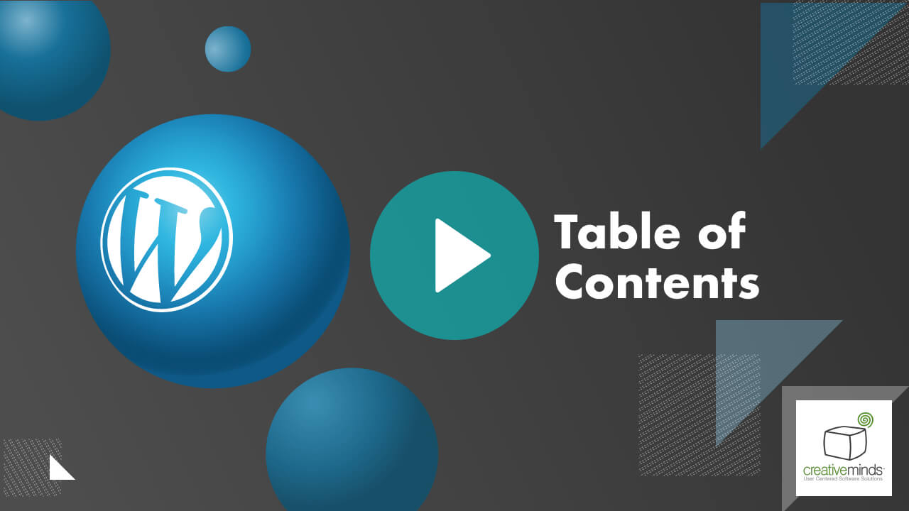 Table of Contents Plugin for WordPress by CreativeMinds main image