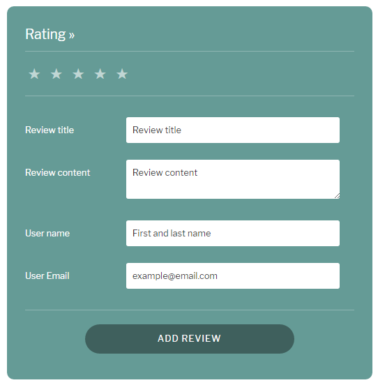Example of a Reviews Widget Form Shown at the Bottom of the Post