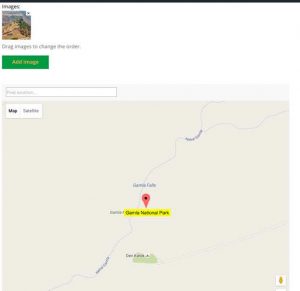 Editing Location Page - Setting Map and Images - WordPress Google Map Locations Plugin Screenshot