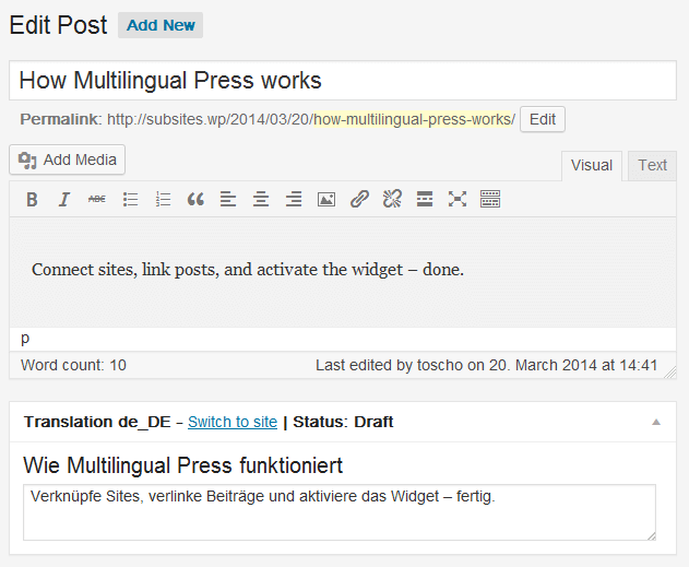Multipress WordPress translation plugin Multilingual Press - WordPress Translation and Localization - Tips and Tricks