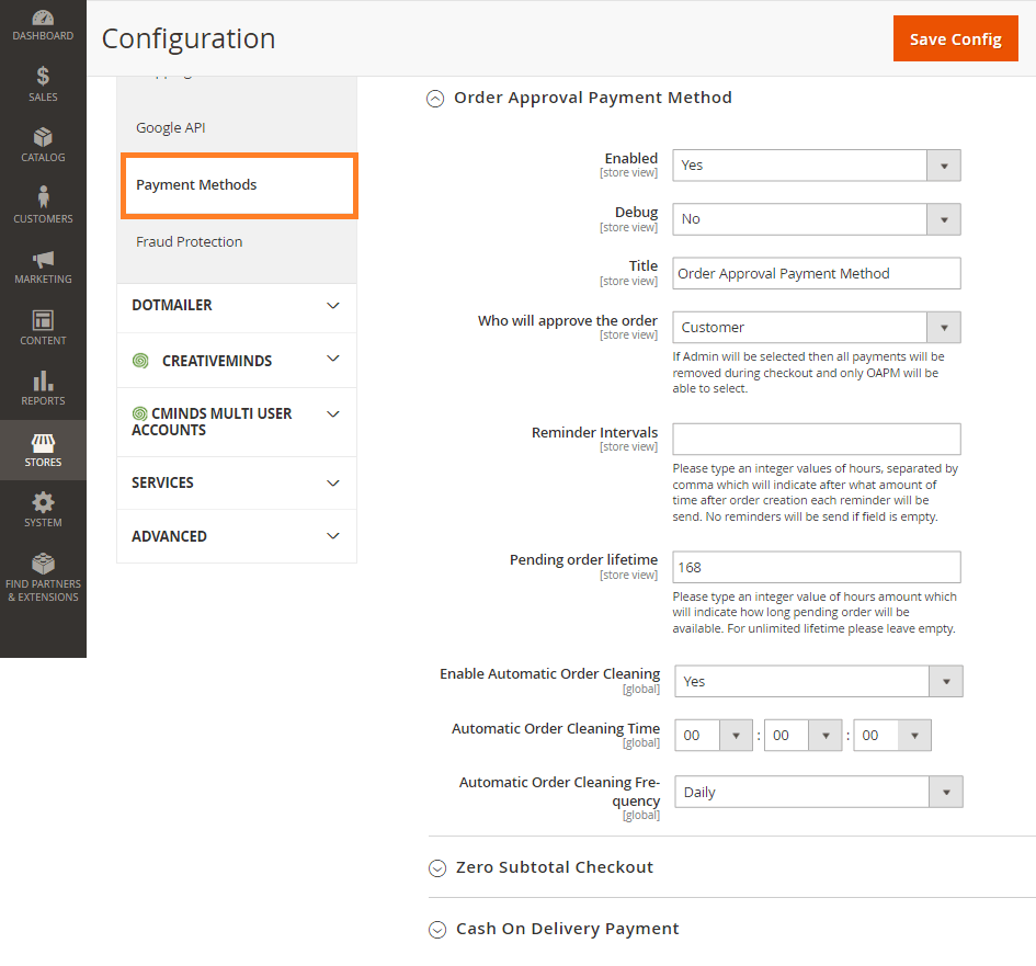 Order Approval Magento 2 - General Settings