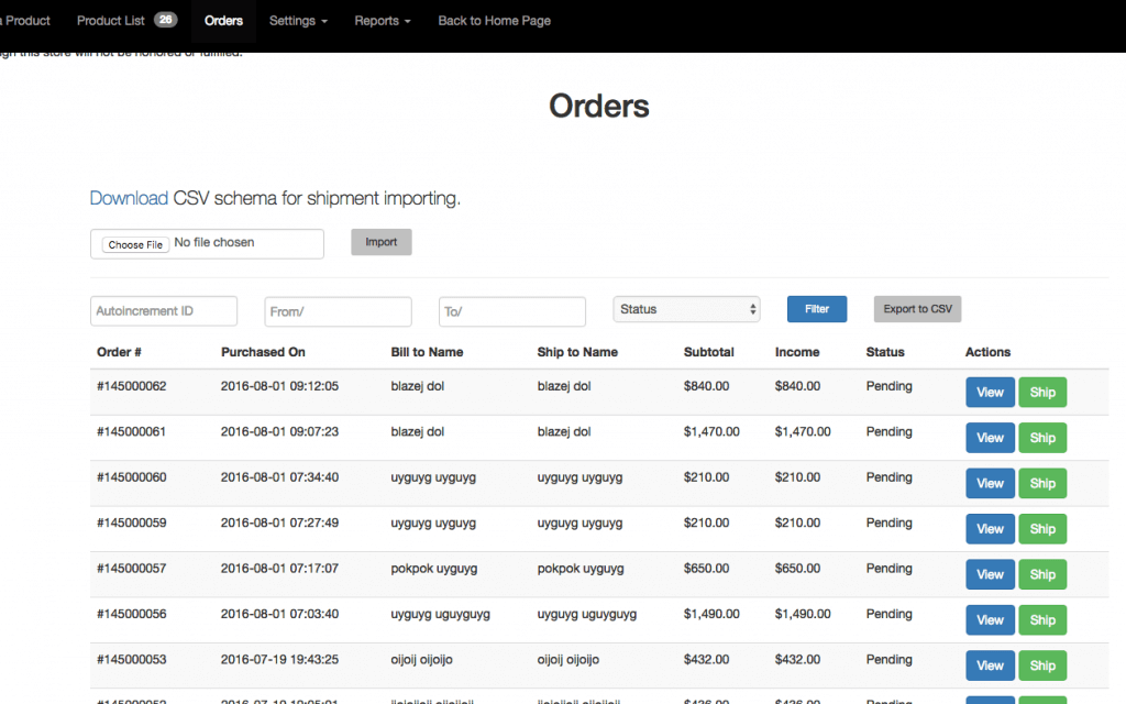 Orders List