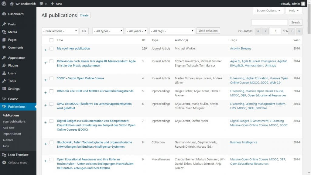TeachPress  screenshot - 10 WordPress Plugins for eLearning in 2023