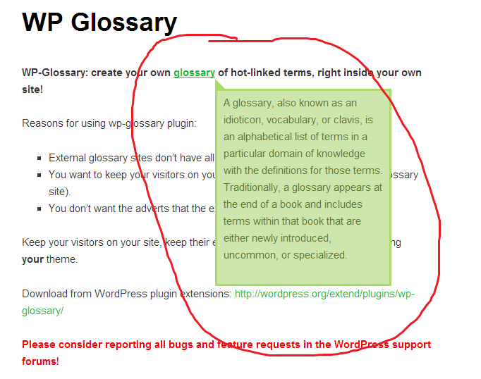 WP Glossary  - Support Options - The 5 Best Tooltip Glossary Plugins To Explain Terms In WordPress