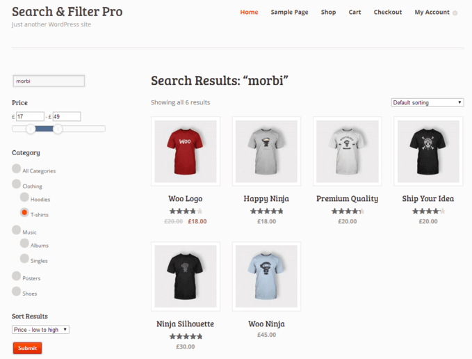 Search and Filter Pro used on an ecommerce site - Top 10 WordPress Search Plugins To Overhaul Searching