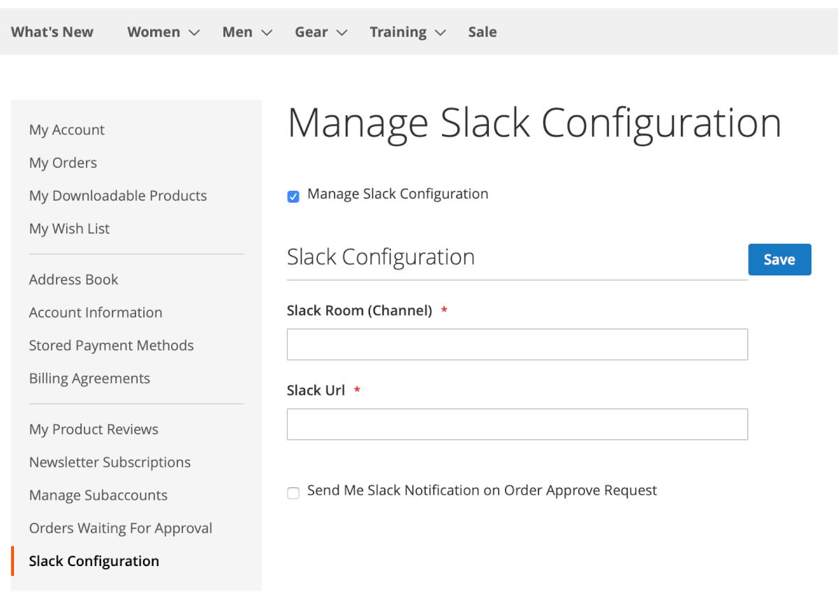 Managers Slack Integration Settings