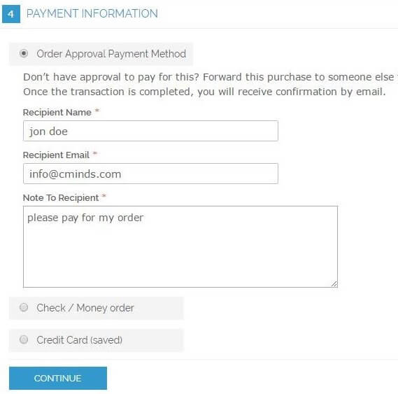 Cart Order Approval Payment Method